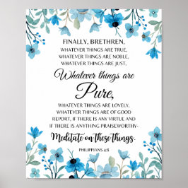 ピリピ4:8何が尊いフローラ ポスター