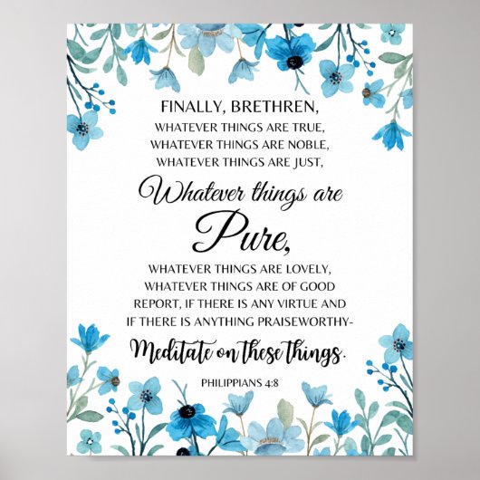 ピリピ4:8何が尊いフローラ ポスター (正面)