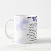 ピリピ4:8真の聖書の節は何であれ コーヒーマグカップ (左)