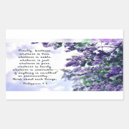 ピリピ4:8真の聖書の節は何であれ 長方形シール