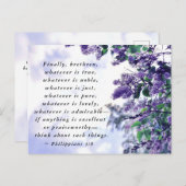 ピリピ4:8聖書の聖句は何であれ ポストカード (正面/裏面)