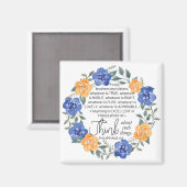 ピリピ4:8、ノーブルは何であれ、フローラリース マグネット (正面/裏面)