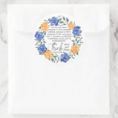 ピリピ4:8、ノーブルは何であれ、フローラリース ラウンドシール (バッグ)