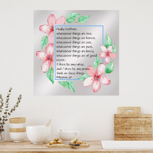 ピリピ4:8 ポスター (キッチン)