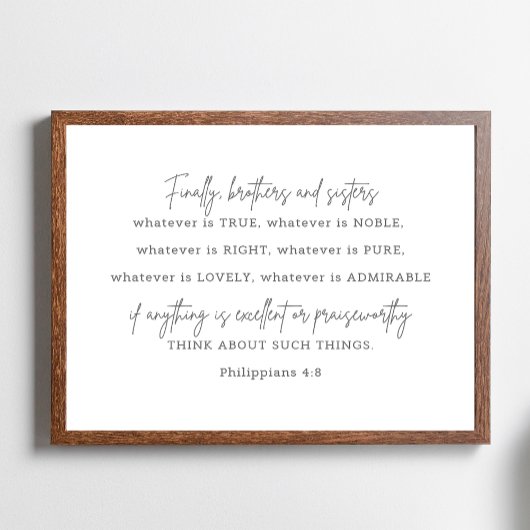 ピリピ4:8、真の徴候は何であれ、 ポスター