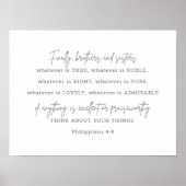 ピリピ4:8、真の徴候は何であれ、 ポスター (正面)