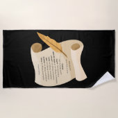 ピリピ4:8 KJV聖書引用文巻 ビーチタオル (正面)