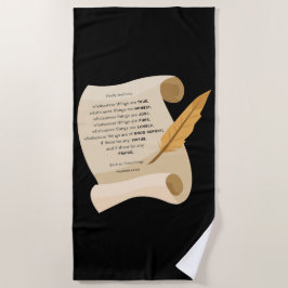 ピリピ4:8 KJV聖書引用文巻 ビーチタオル