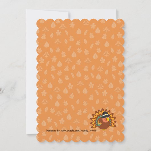 ピルグリムの父とアメリカのインディアンの漫画。 招待状 (裏面)