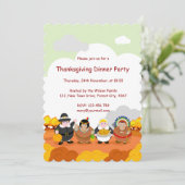 ピルグリムの父とアメリカのインディアンの漫画。 招待状 (スタンド正面)