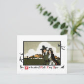 ピルグリムカップルヴィンテージ新年 シーズンポストカード (スタンド正面)