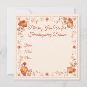 ピルグリムガールサンクスギビング 招待状 (裏面)