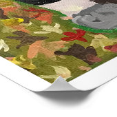 ピルグリムキャットフォークアート感謝祭キャットボーイ絵を描ズ ポスター (角)