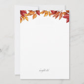 ピルグリムズハットサンクスギビング招待状 招待状 (裏面)