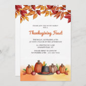 ピルグリムズハットサンクスギビング招待状 招待状 (正面/裏面)