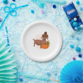 ピルグリムダシュント葉パンプキン感謝祭 ペーパープレート (パーティー)