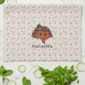 ピルグリムテキサス州ターキーオールオーバープリント キッチンタオル (折り畳み)