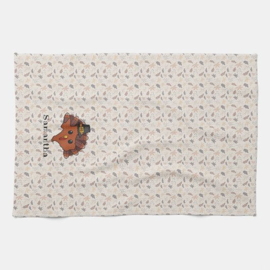 ピルグリムテキサス州ターキーオールオーバープリント キッチンタオル (横)