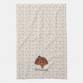 ピルグリムテキサス州ターキーオールオーバープリント キッチンタオル (縦)