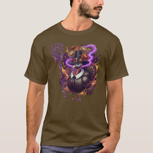 ピルグリムトルコファンタジー感謝祭Tシャツ Tシャツ (正面)