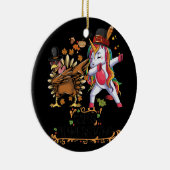 ピルグリムハットトルコUnicorn Dabbing感謝祭 セラミックオーナメント (右)