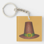 ピルグリムピュリタンハットハッピーサンクスギビング秋秋 キーホルダー (正面)