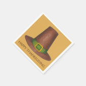 ピルグリムピュリタンハットハッピーサンクスギビング秋秋 スタンダードカクテルナプキン (角)