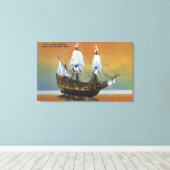ピルグリムホールビューのメイフラワーのモデル キャンバスプリント (インサイチュ (ウッドフロア))