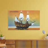 ピルグリムホールビューのメイフラワーのモデル キャンバスプリント (インサイチュ (リビング))