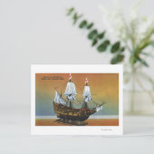 ピルグリムホールビューのメイフラワーのモデル ポストカード (スタンド正面)