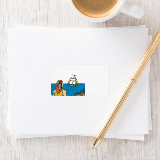 ピルグリムメイフラワー感謝祭住所 シール (インサイチュ)