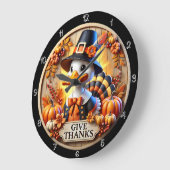 ピルグリム与えダックサイン ラージ壁時計 (傾斜)