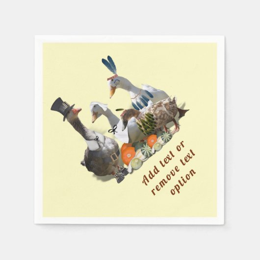 ピルグリム&インディアンダックスサンクスギビング スタンダードカクテルナプキン (正面)