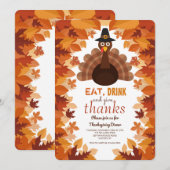 ピルグリム ハット 感謝祭 夕食 招待状 (正面/裏面)