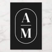 ピルモダンミニマルモノグラム – ブラック ワインラベル (シングルラベル)