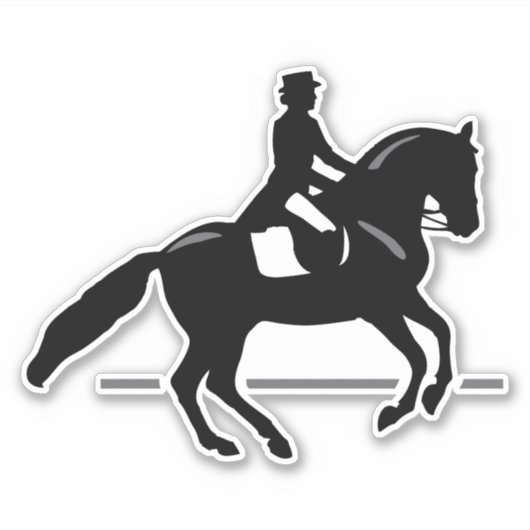 ピルーエットをエレガント演じるドレッセージライダー シール (正面)