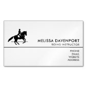 ピルーエットをエレガント演じるドレッセージライダー マグネット名刺 (正面)