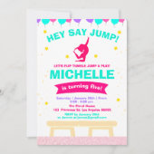 ピルーエットピンクバレリーナガールズジムティックス誕生日 招待状 (正面)