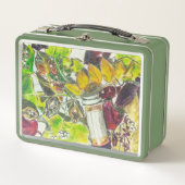ピル葉と弁当箱 メタルランチボックス (正面)