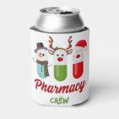 ピル雪だるまトナカイのサンタクロース薬局クルーc 缶クーラー (缶裏面)