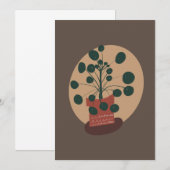 ピレアの植物の手描きグリーティングカード (正面/裏面)