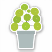 ピレアペロミオカスタムイド植物のビニール切り シール (正面)