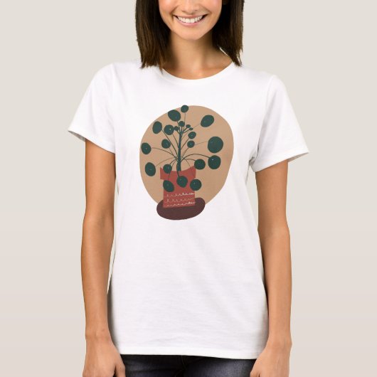 ピレア 観葉植物 鉢植え グリーン Tシャツ (正面)
