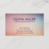 ピレクールスミニマルインストラクター 名刺 (裏面)