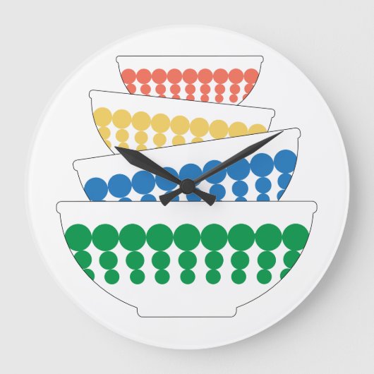 ピレックスインスパイアボウルミッドセンチュリーウォールクロック ラージ壁時計 (正面)