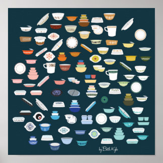 ピレックス100個 – 青 – 緑 ポスター