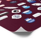 ピレックス100点 – マルーン ポスター (角)