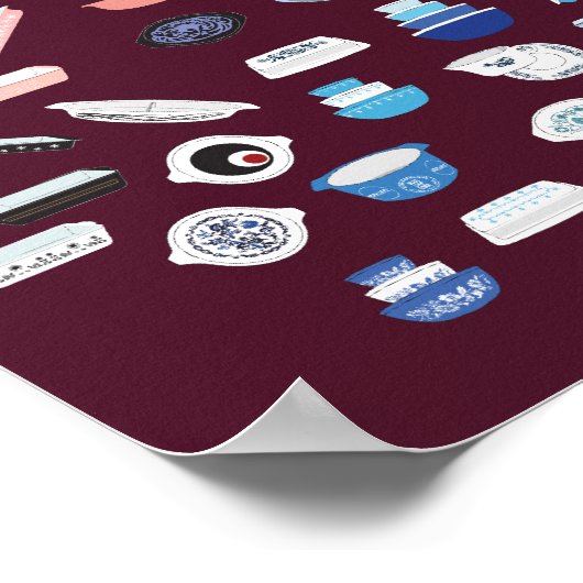 ピレックス100点 – マルーン ポスター (角)