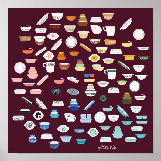 ピレックス100点 – マルーン ポスター (正面)