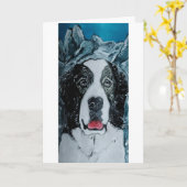 ピレネアンマスティフ絵を描ズバイアルフレッドキツネ カード (黄色い花)